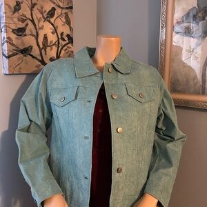 Denim&Co Turquoise Textured Jacket